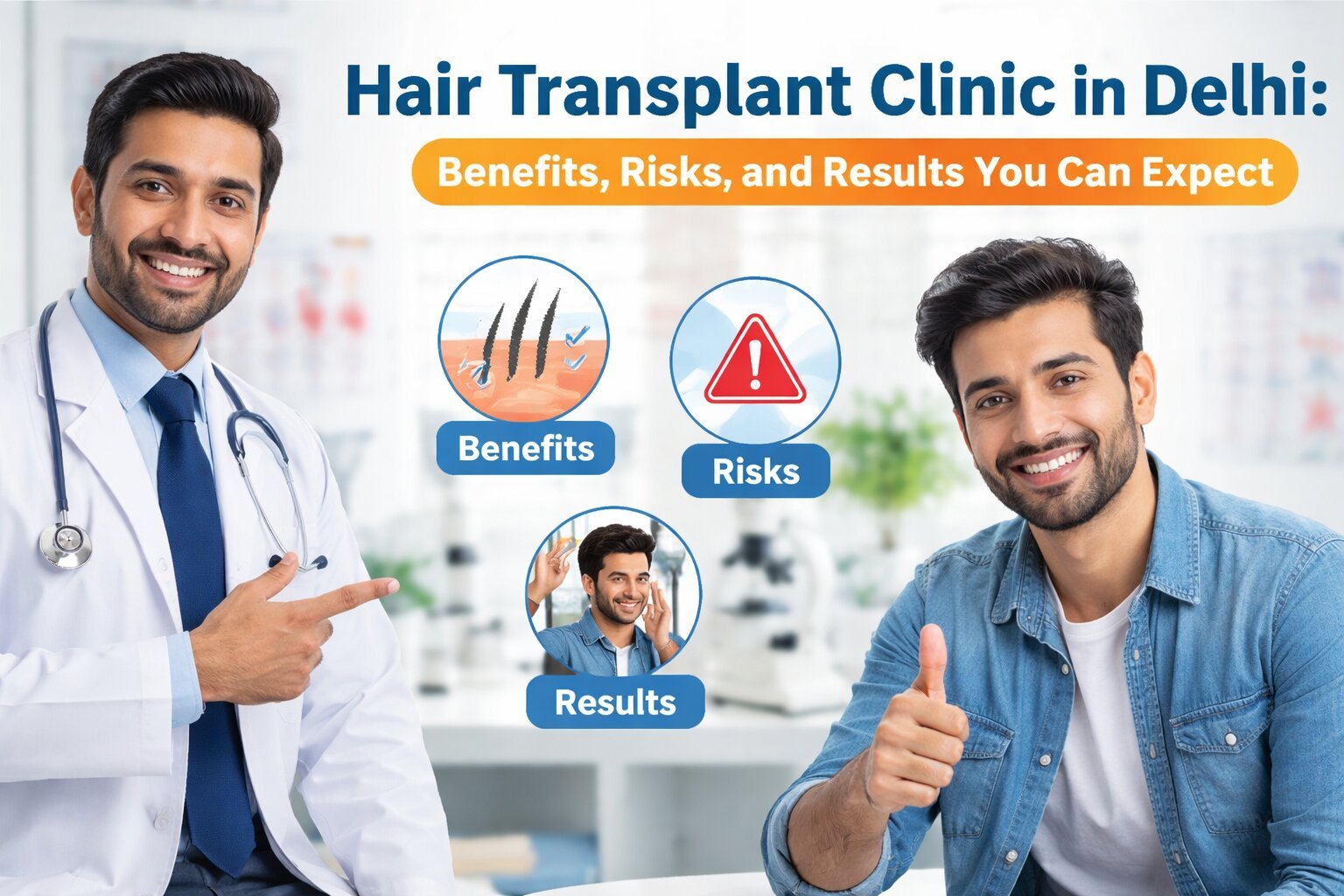 Hair Transplant Clinic in Delhi: Benefits, Risks, and Results You Can Expect